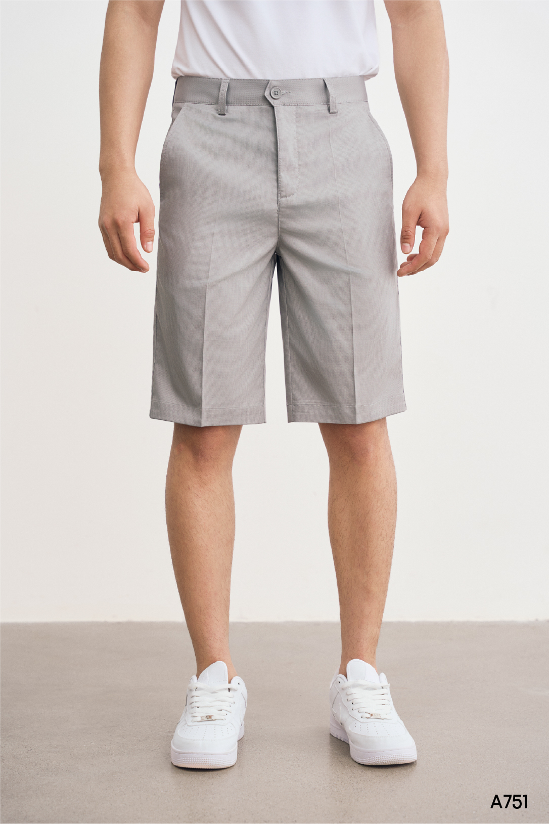 Quần short kaki regular nam cao cấp Santino màu ghi | A751